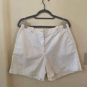 LAUREN RALPH LAUREN CLASSIC WHITE AND BUTTER YELLOW HIGH WAISTED 90S SHORTS